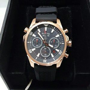 Bulova rose gold Marine Star Chronograph watch